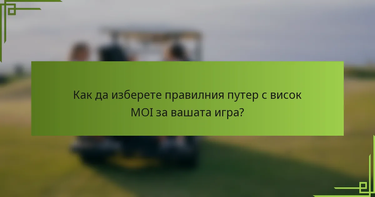 Как да изберете правилния путер с висок MOI за вашата игра?