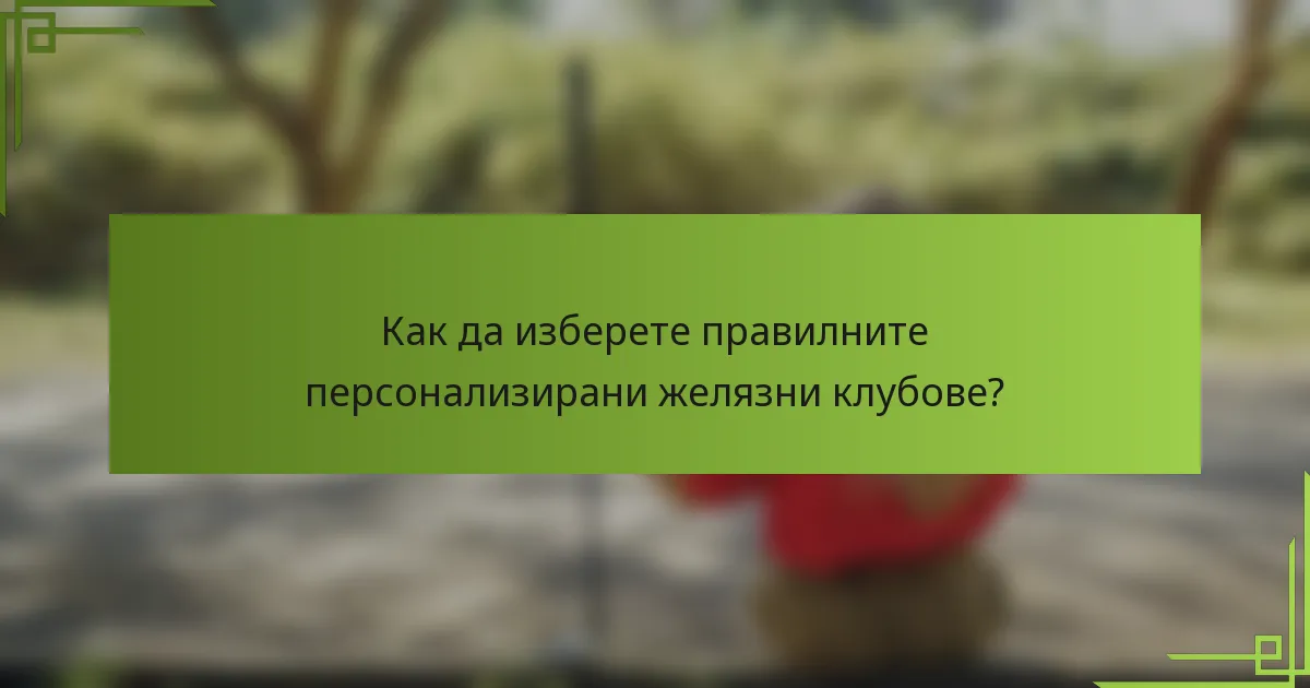 Как да изберете правилните персонализирани желязни клубове?