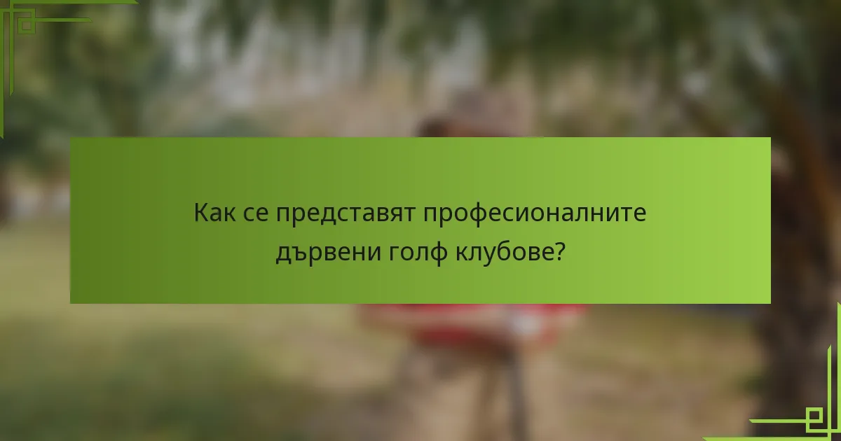 Как се представят професионалните дървени голф клубове?