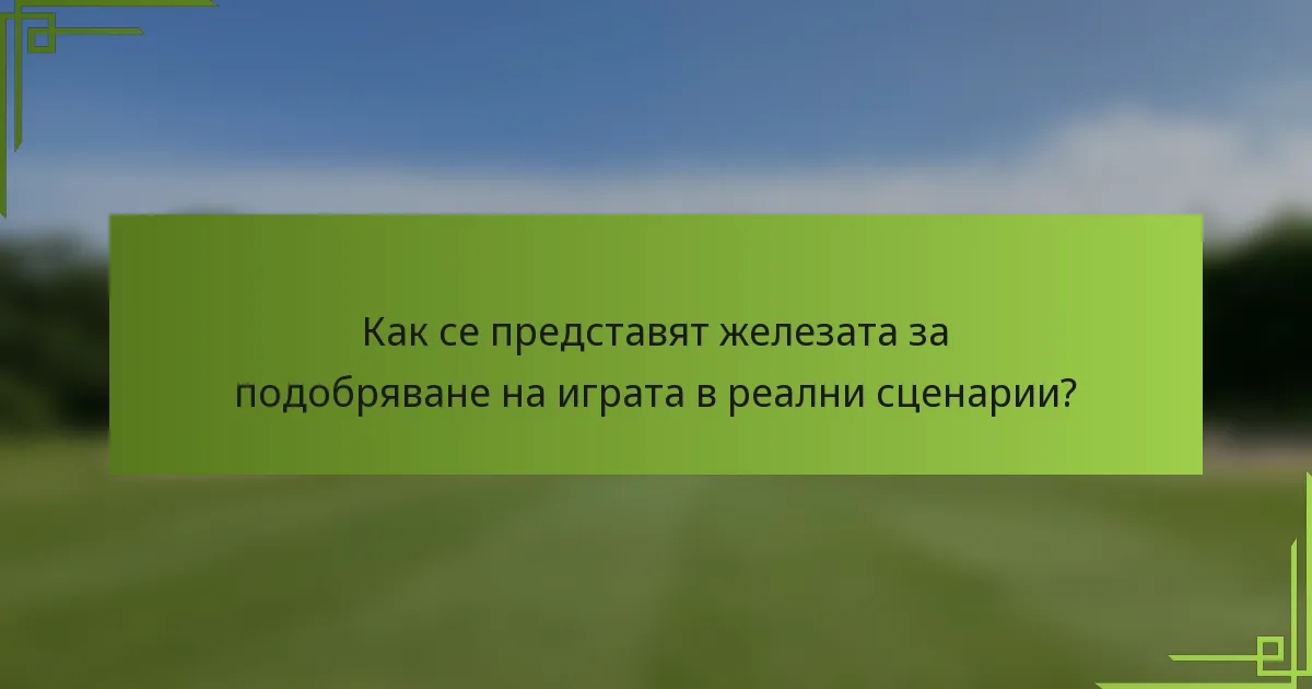 Как се представят железата за подобряване на играта в реални сценарии?