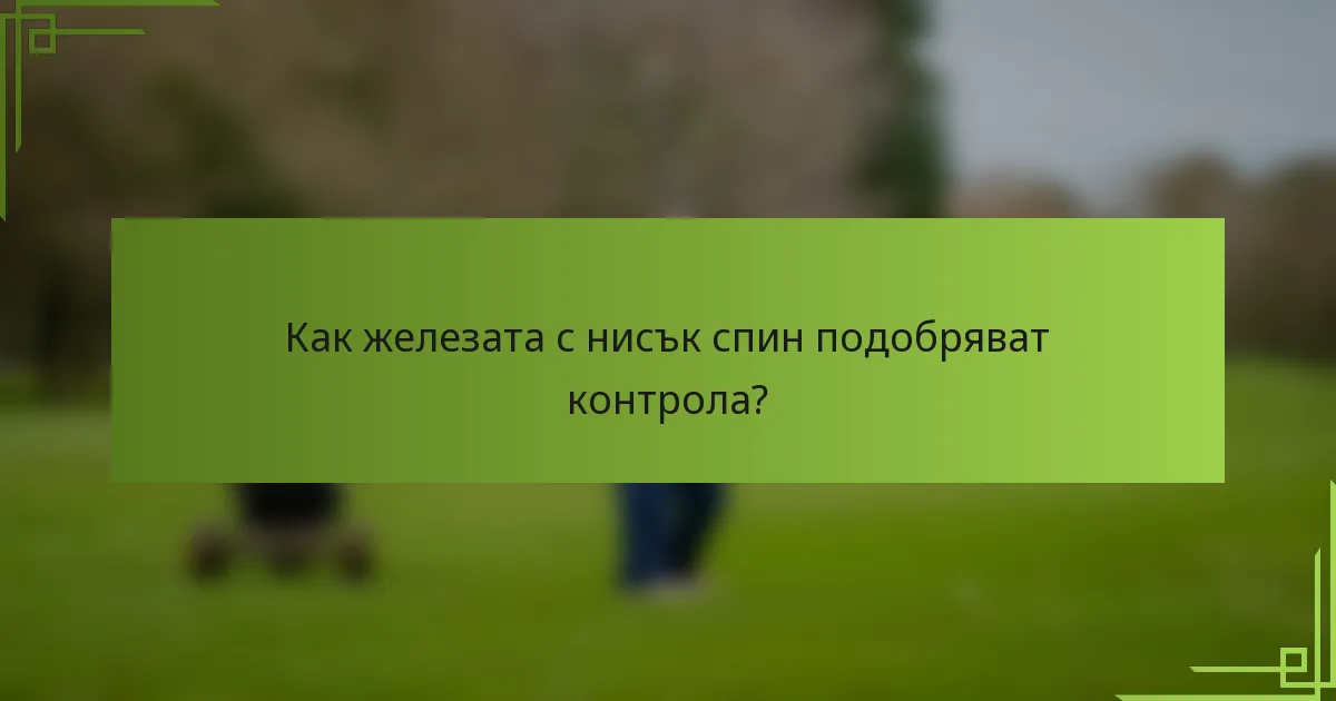 Как железата с нисък спин подобряват контрола?