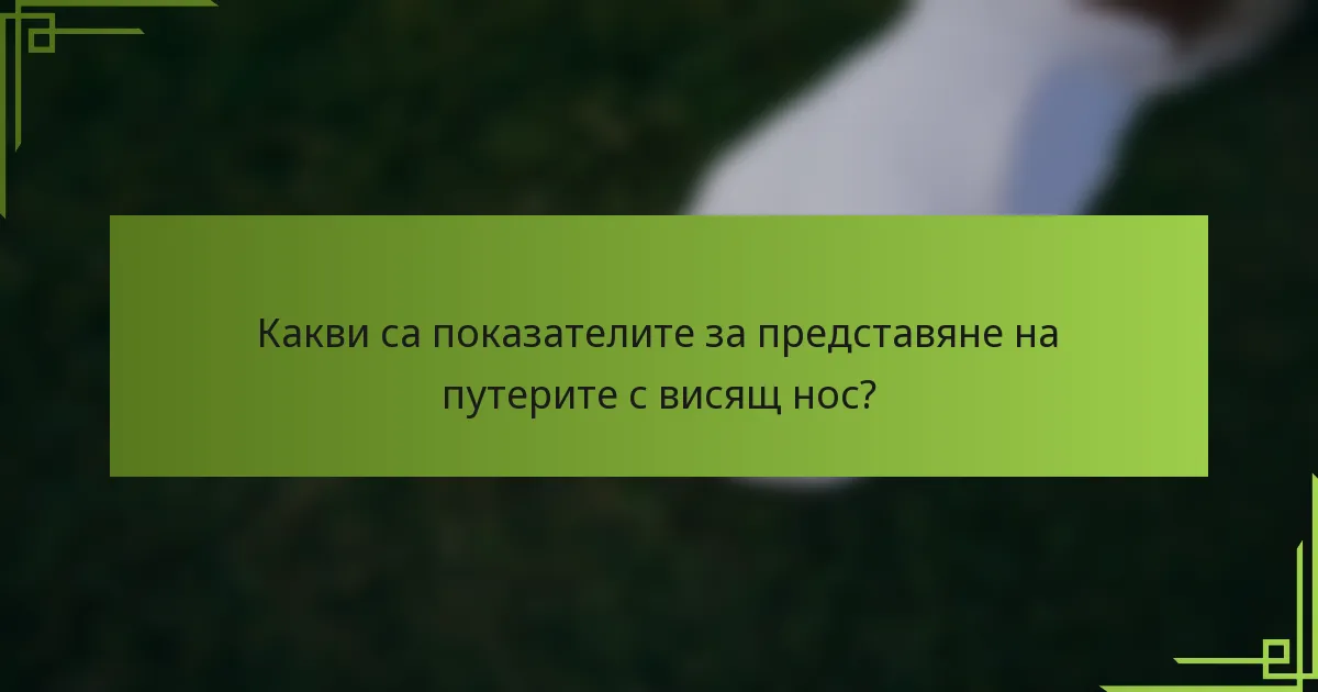 Какви са показателите за представяне на путерите с висящ нос?