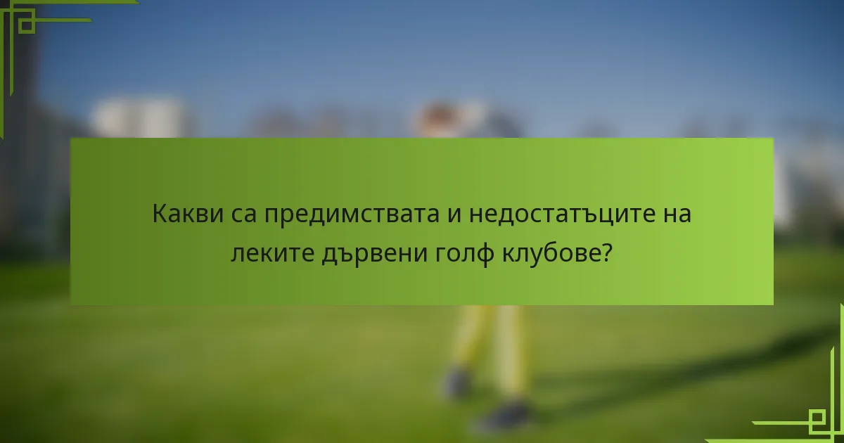 Какви са предимствата и недостатъците на леките дървени голф клубове?