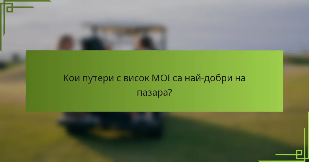 Кои путери с висок MOI са най-добри на пазара?