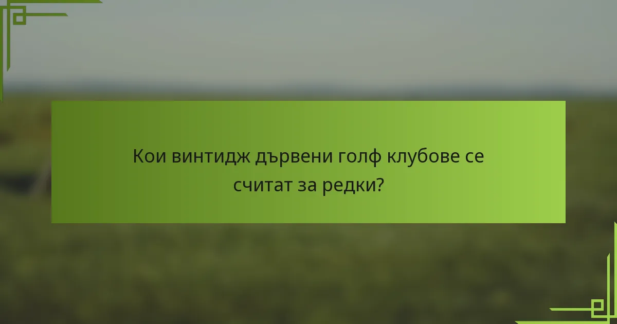 Кои винтидж дървени голф клубове се считат за редки?